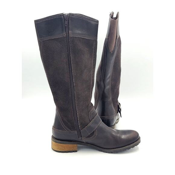 Timberland Bethel Brown Suede Leather Zip Up Tall Boots Size 6 - Picture 6 of 8